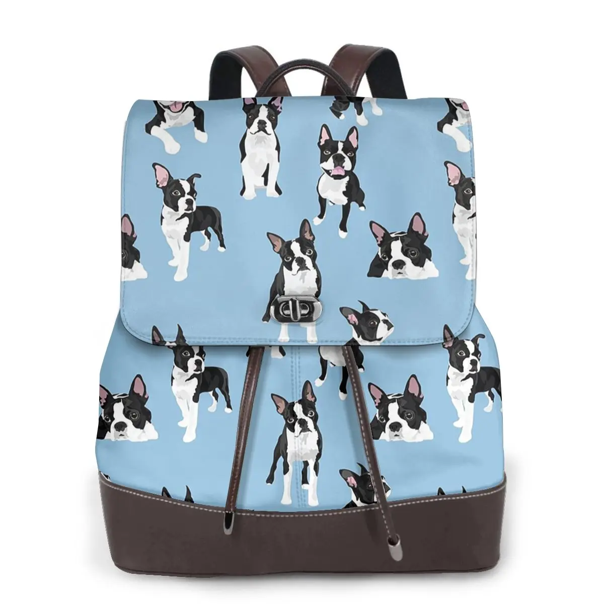 Boston Terrier Cute Dog Bookbag School Student Bags Hiking Travel Daypack for Women Fashion Derma Backpack