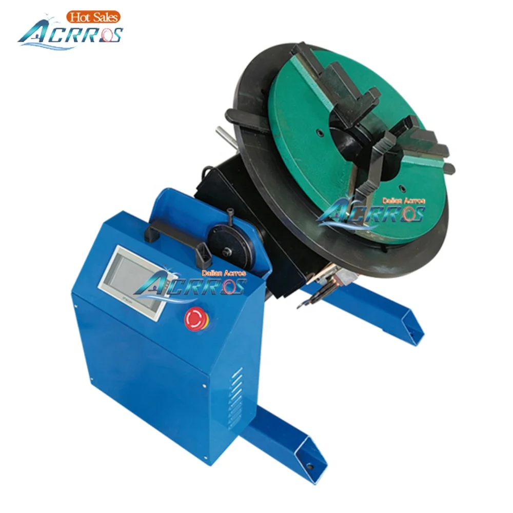 Through Hole 170mm Chuck Clamping 10-200mm tank Loading 200kg Rotating Welding Positioner Pipe Cnc Table Top with Foot Pedal