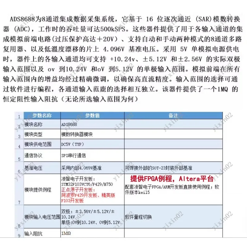 

ADS8688 500KSPS 16-битный 8-канальный модуль сбора данных — одно- и двухступенчатый входной АЦП для прецизионных измерений