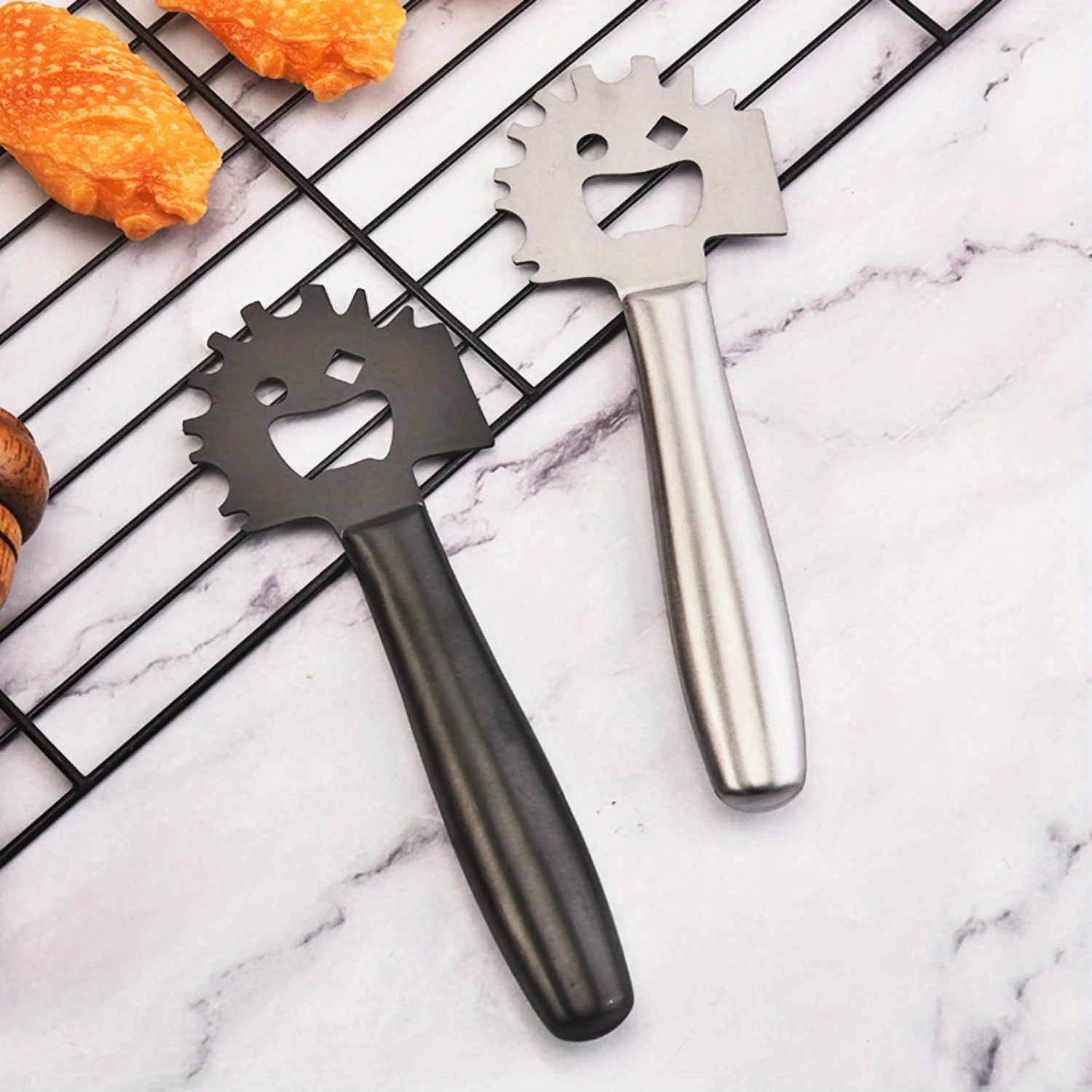 1pc Stainless Steel Grill Scraper Tool - BBQ Cleaner with Extended Handle and Opener - Fits Any Grilling Grate or Griddle - Esse