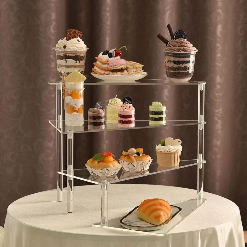 4 Tier Cupcake Stand Acrylic Display Risers, Cake Pop Stand, Dessert Table Display Stand, Funko Pop Figure Shelves