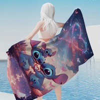 Stitch Beach Towel: Cute Animation Prints for Summer Fun! Suitable for swimming parties, bathing, travel, vacation