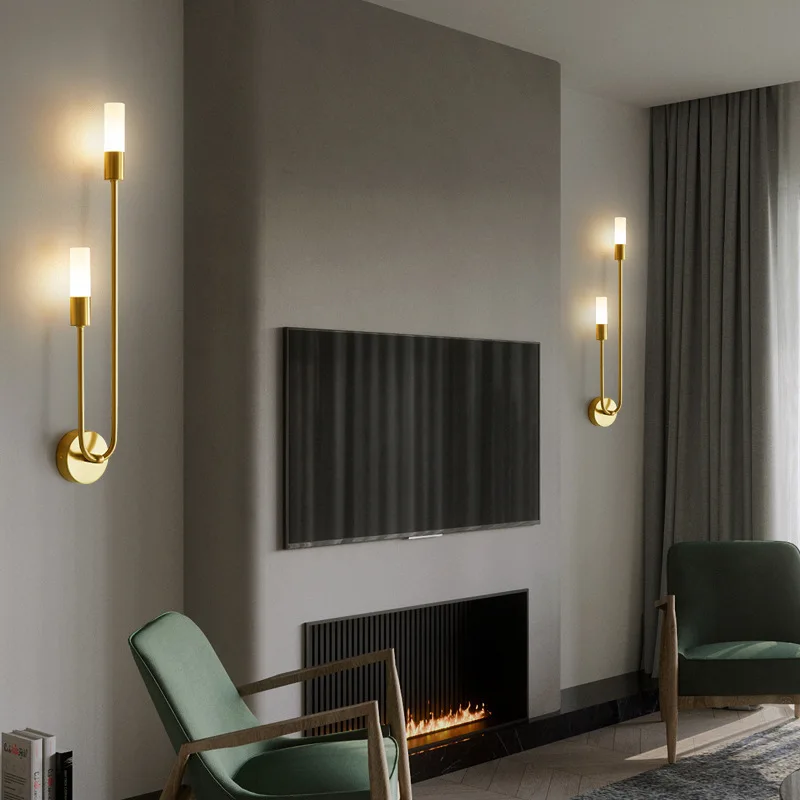 

Nordic luxury all copper wall lamp bedroom bedside wall lamp minimalist living room corridor home decoration wall lamp
