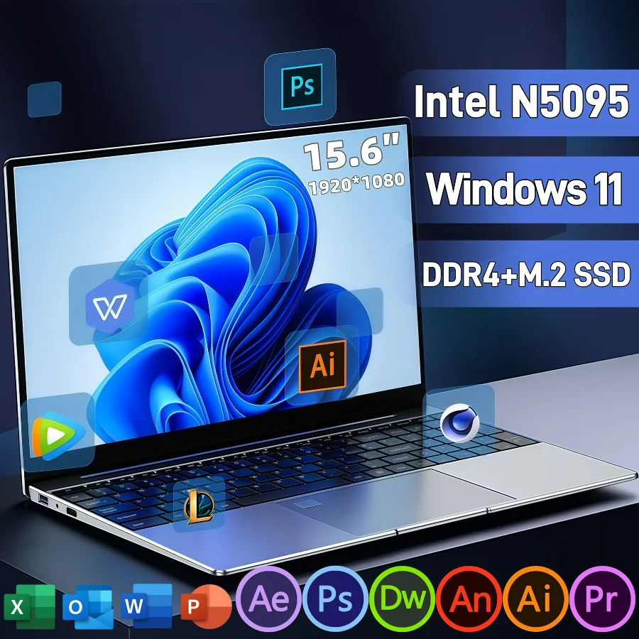 15.6인치 인텔 N5095 게이밍 노트북 휴대용 컴퓨터 PC 16GB/32GB DDR4 512GB/1TB SSD IPS 윈도우11 백라이트 키보드 특가