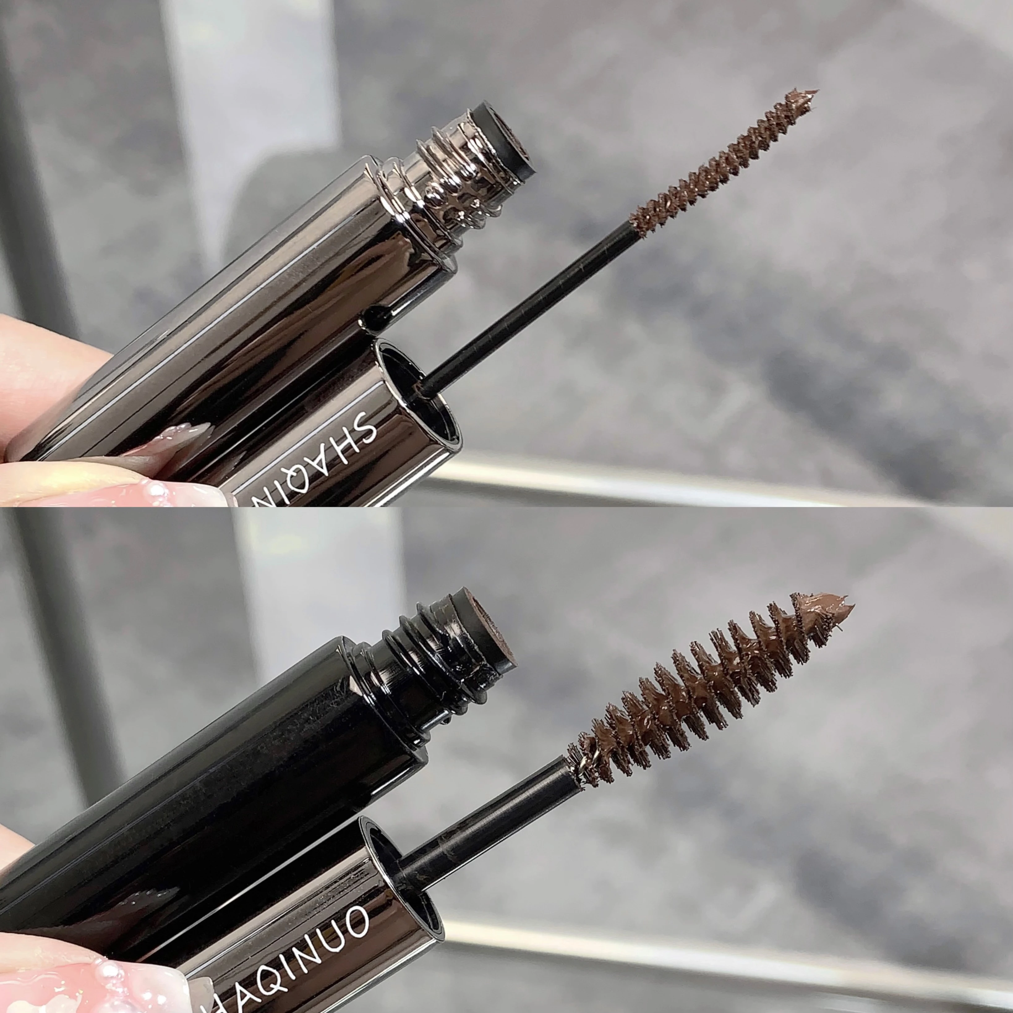 SHAQINUO 2 In 1 Volume and Length Waterproof Mascara Long Lasting Dual-Ended Tubing Eye Makeup