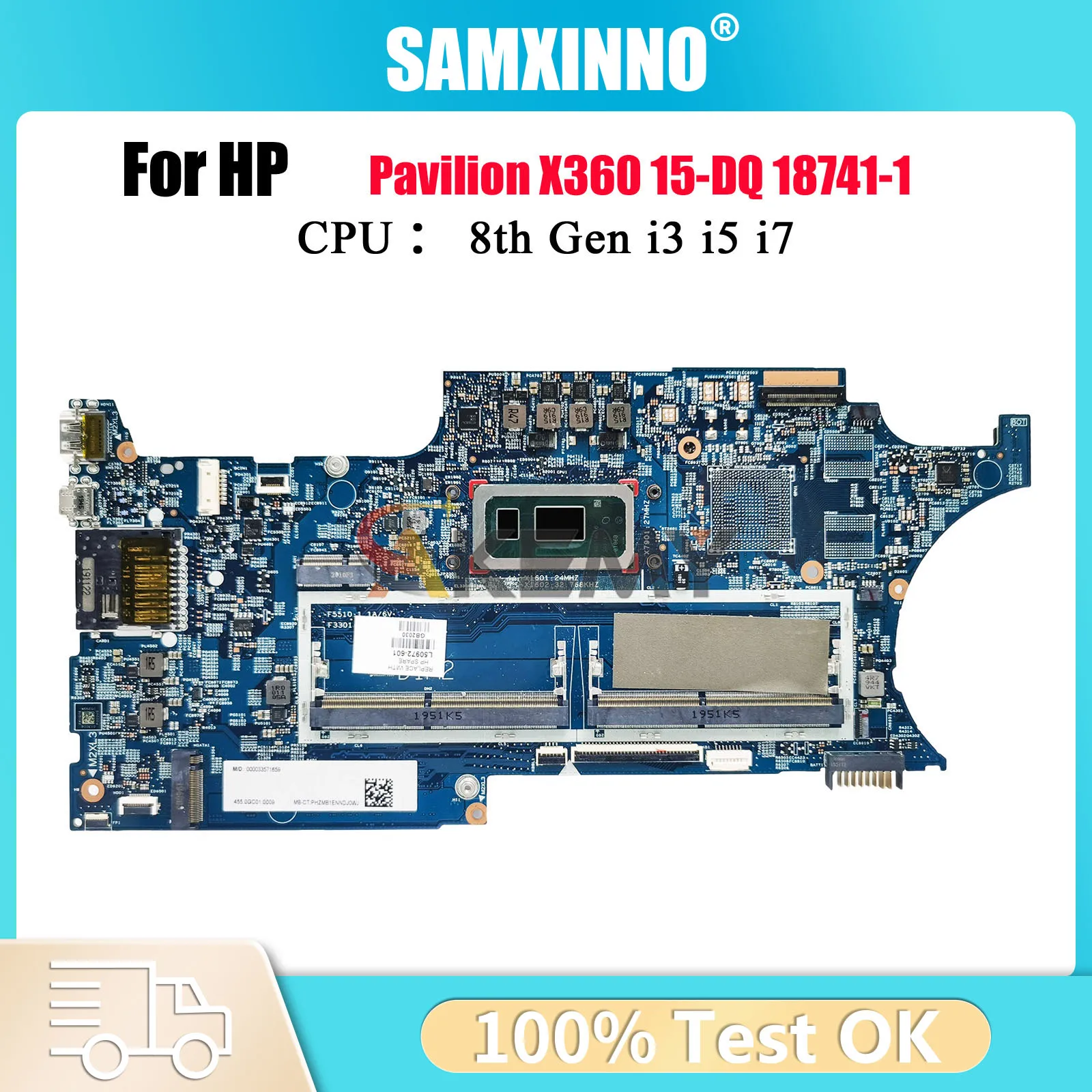

18741-1 L50972-601 L50975-601 с i3 i5 i7 8-й процессор DDR4 для ноутбука HP Pavilion X360 15-DQ 15T-DQ, материнская плата, 100% полностью протестирована
