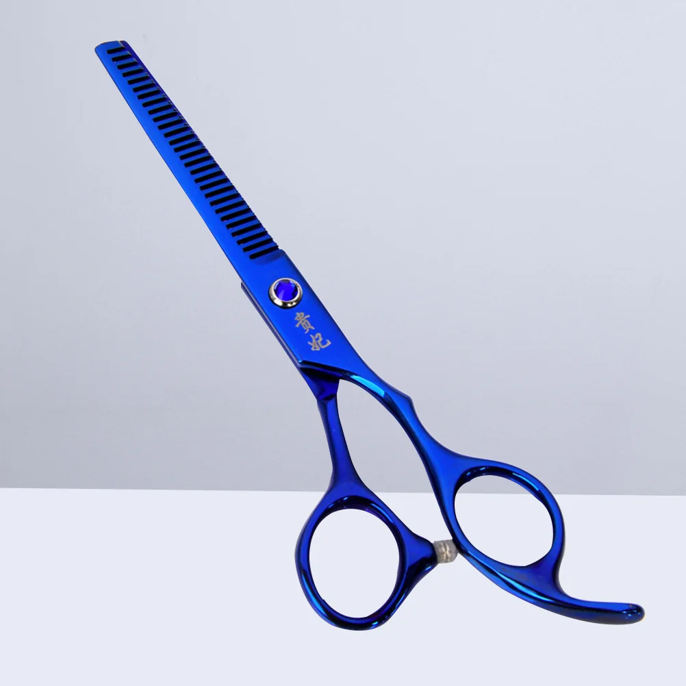 1 Buah Gunting Potong Rambut Gunting Lurus Premium untuk Salon Penata Rambut atau Pemangkas Harian Gunting Tukang Cukur Biru Tahan Karat