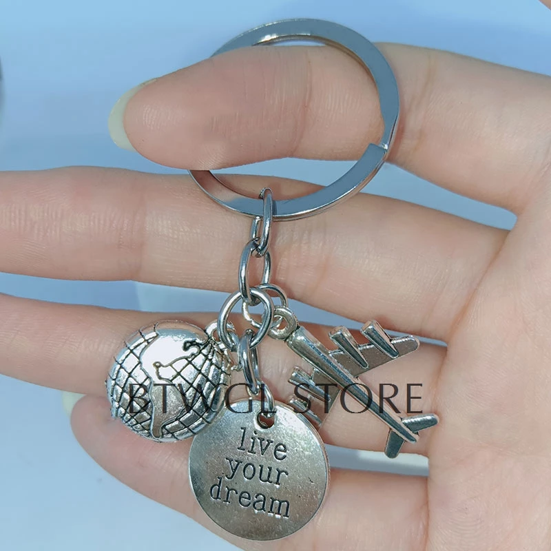 

Passport Aircraft Globe Pilot Dreams of Travel Vacation Keychain