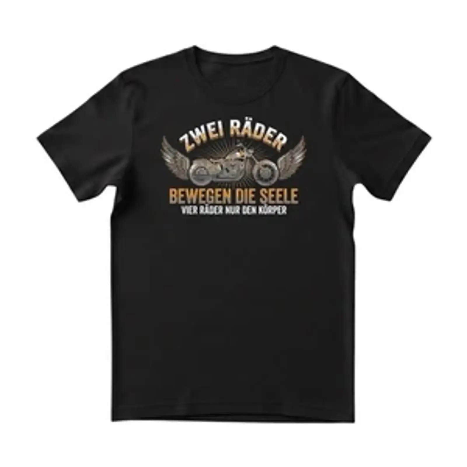 Herren T Shirt Zwei Räder Bewegen Die Seele Motorrad Biker Lustiger Spruch vintage Washed Comfortable fashion Casual streetwear