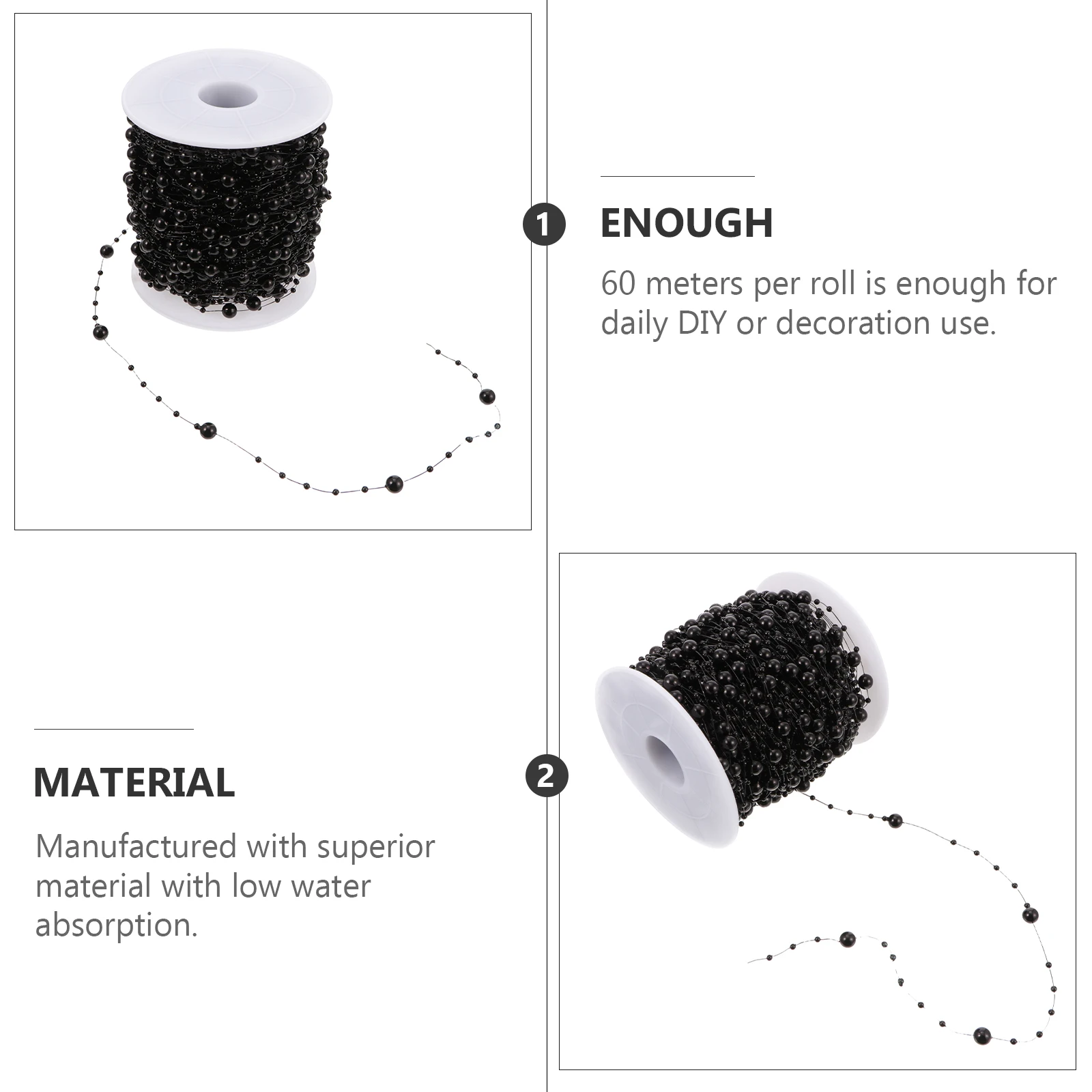 60M Artificial Beads String For Stunning Bouquets And Centerpiece Decorations, Perfect For Handcrafted Accessories