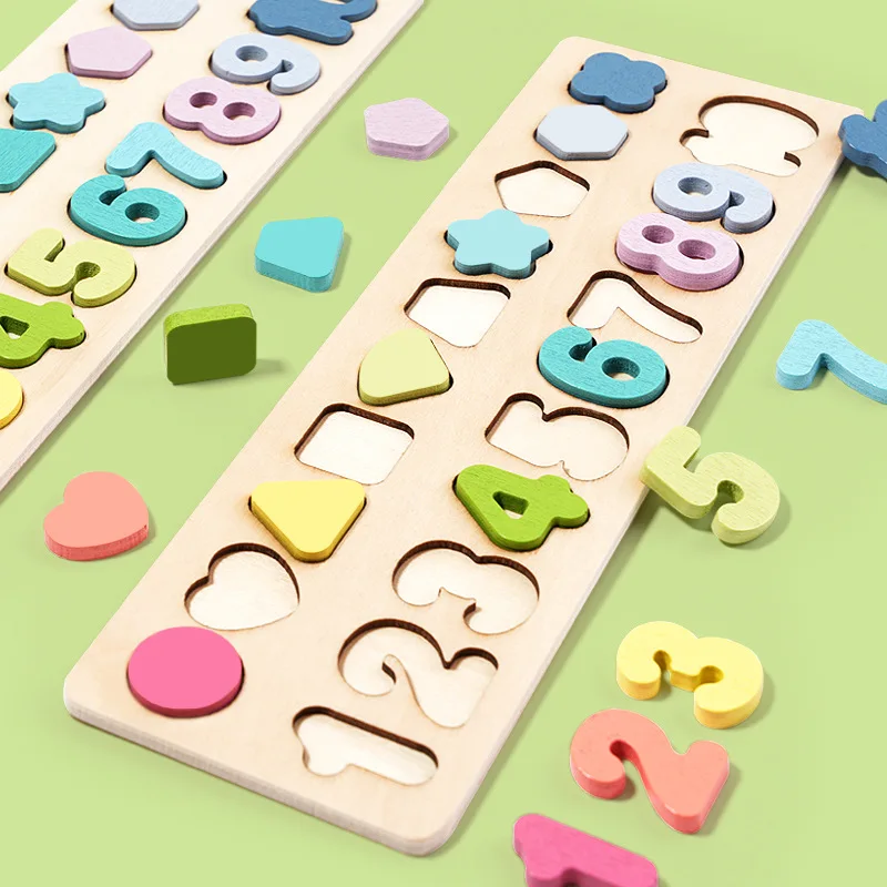 Irregular Shape Counting Puzzle Board, Early Educational Number Animal Shape Matching Toy for Kids