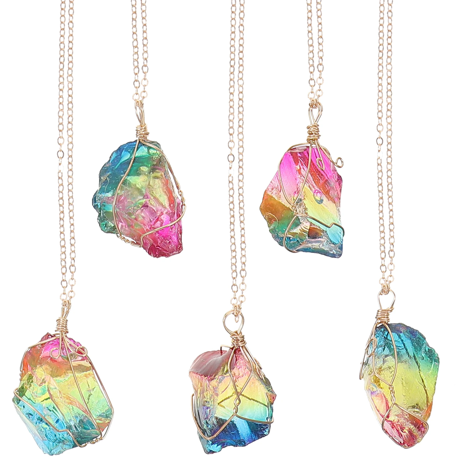 

5 Pcs Crystal Pendant Natural Stone Pendants Decoration Stones Gem Hanging Crystals Lovers