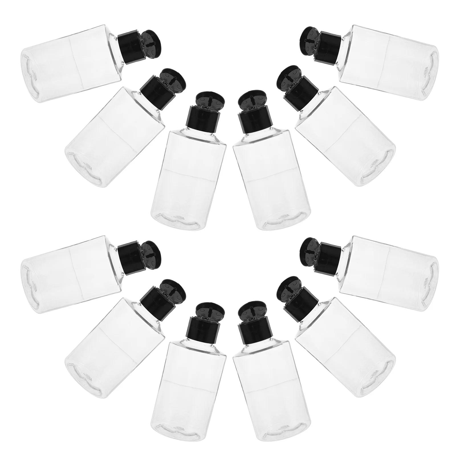 

12Pcs Leakproof Flip Top Squeeze Bottles Transparent Plastic Laboratory Dispensing Bottles Refillable Small Travel Lotion