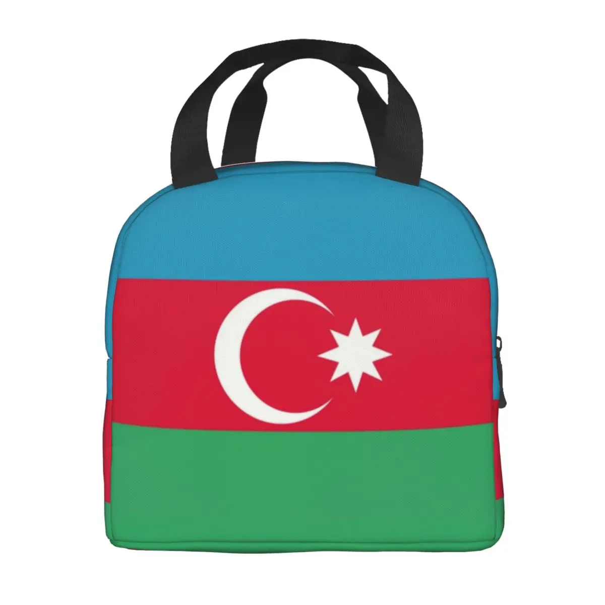 Custom Flag Of Azerbaijan Insulated Lunch Bags for Women Resuable Cooler Thermal Bento Box Work School Travel