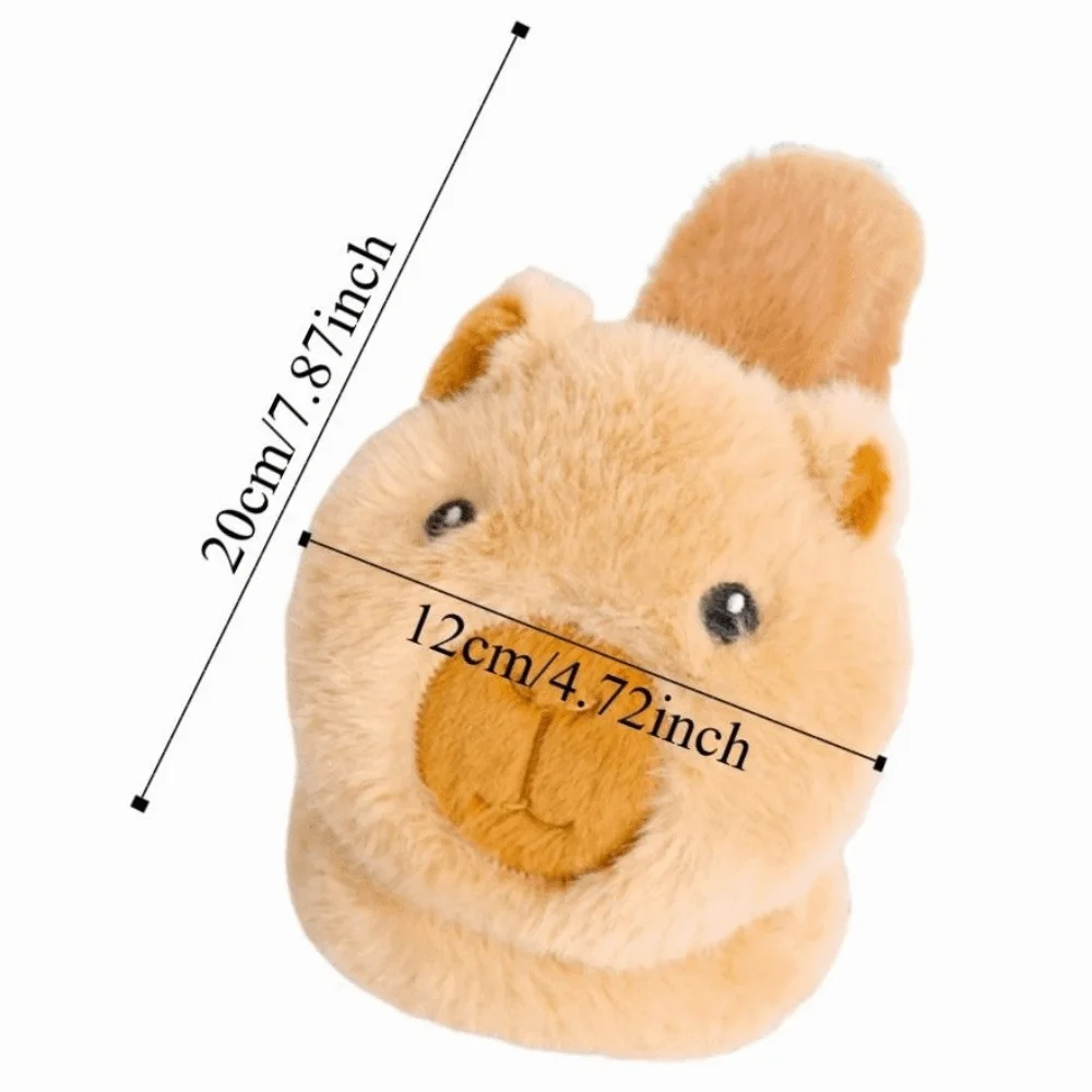 Comodo capibara pieghevole paraorecchie in peluche cartone animato antivento carino copriorecchie elastico morbido maschera per le orecchie a prova di freddo equitazione