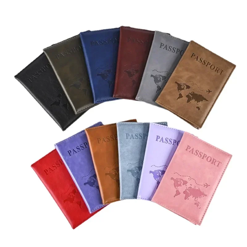 Men Women Travel Ticket Passport Protective Cover ID Card Holder Wallet Purse New Vintage PU Leather Passport Holder Case