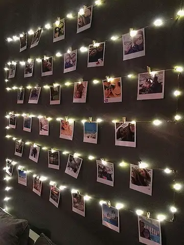 Lucine a LED con clip per foto, luci a corda alimentate a batteria USB/AA, camera da letto, Natale, festa, matrimonio, decorazione