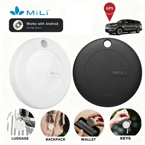 MiLi-rastreador GPS inteligente Mitag, localizador Bluetooth, dispositivo antipérdida, llaves móviles, buscador de mascotas y niños mayores, funciona con Android Find My