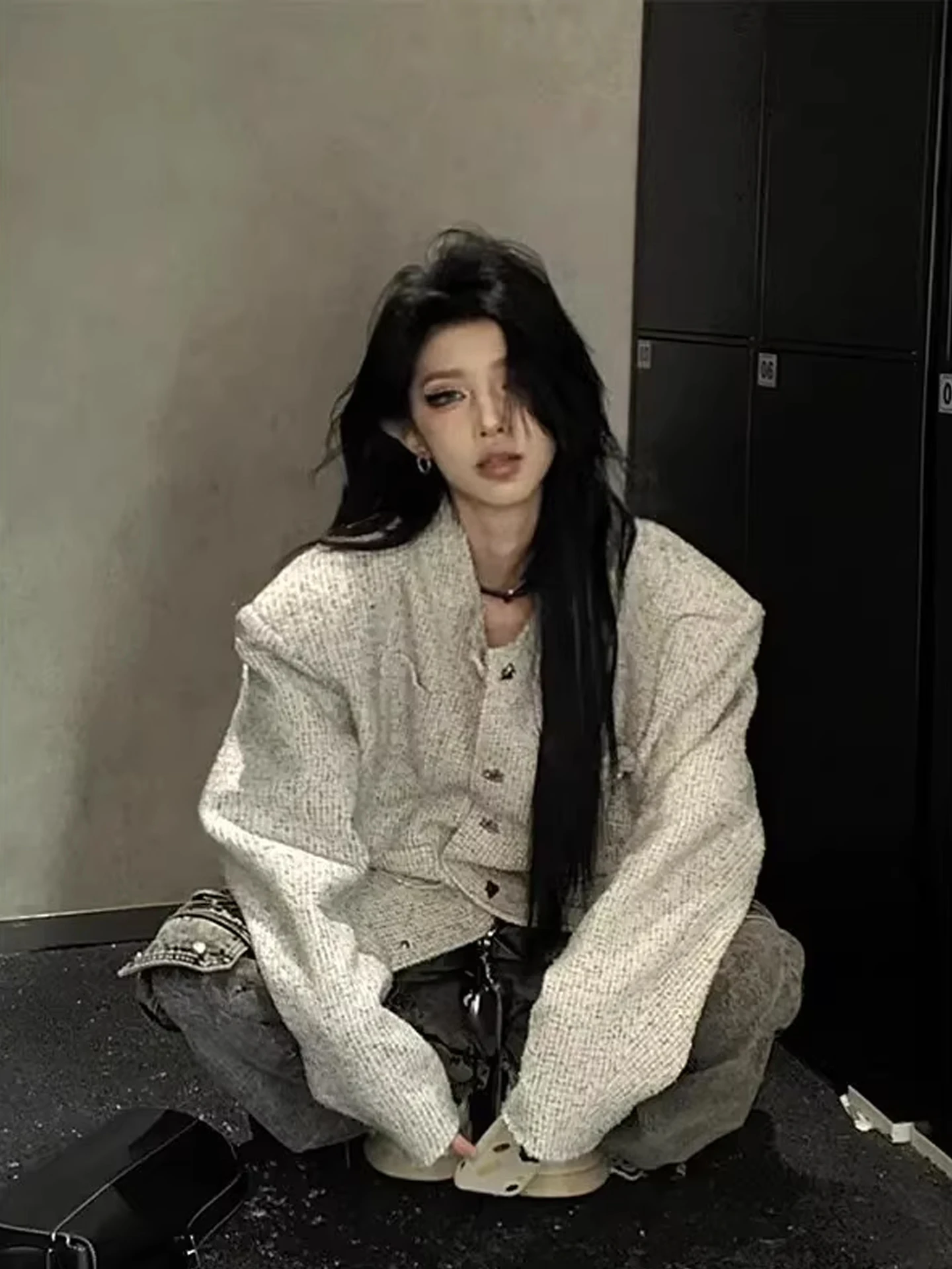 

Шерстяная куртка с подкладкой в американском стиле, осенняя брошь в виде розы Faion, высококачественное пальто без воротника для подростков