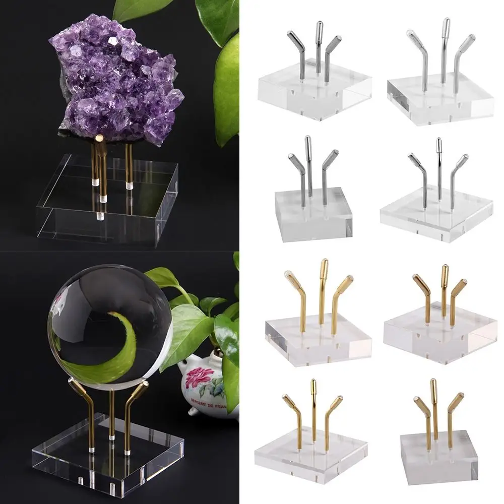 Acrylic Crystal Ball Base Transparent Photography Props Sphere Display Stand Jewelry Stand Craft Mineral Shelf Home Decoration