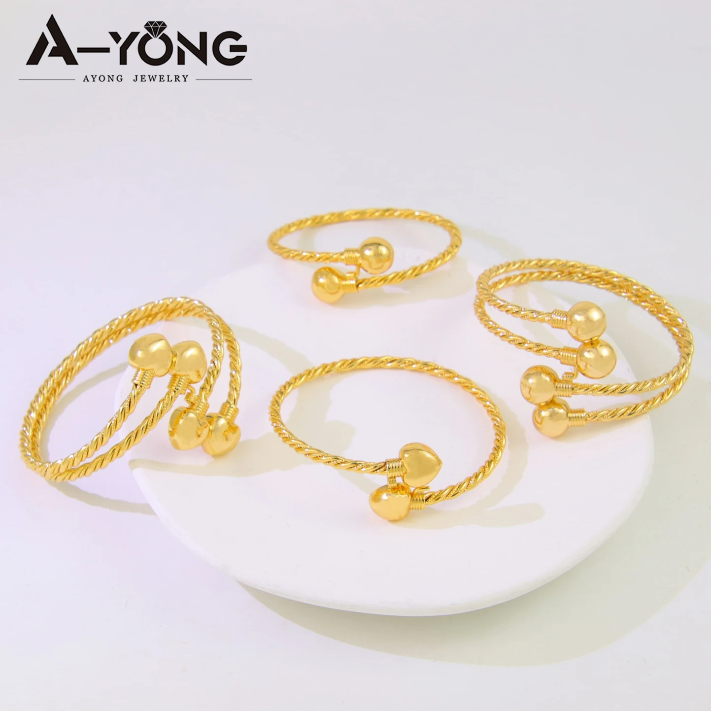 Dubai Gold Hochzeit Schmuck Manschette Armband 21k Gold Überzogene Algerien Einzelne Doppel Schicht Armreifen Oman Frauen Vintage Party Schmuck – Detail 3
