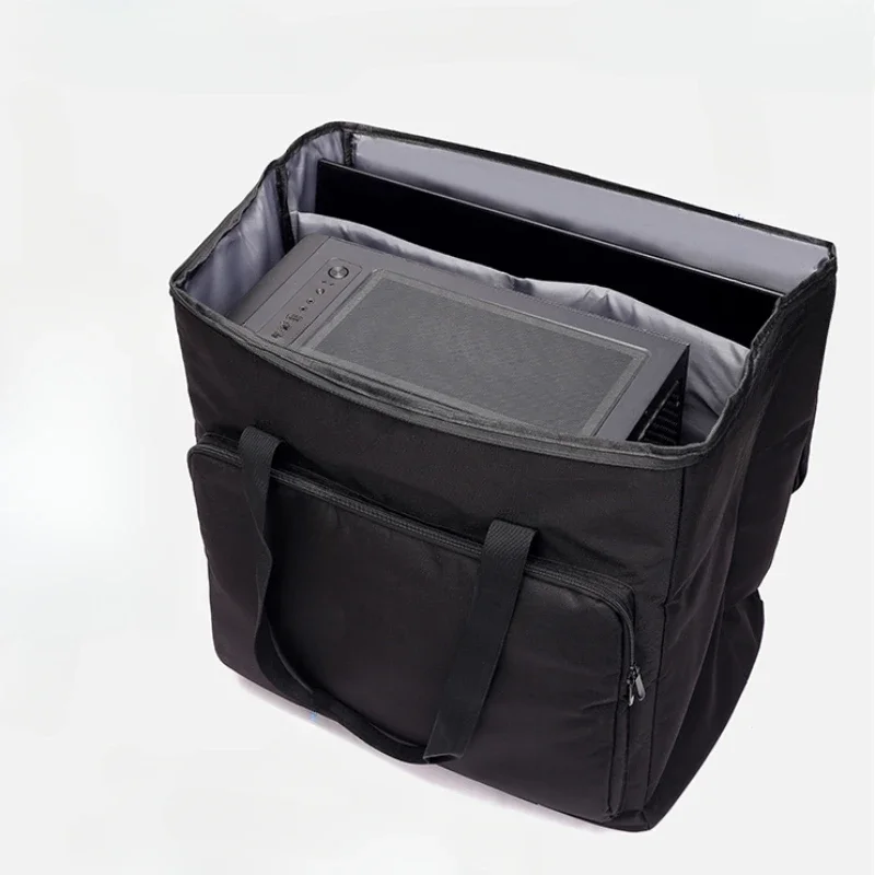 Desktop Computer Storage Bag, Host Monitor Case Pull Rod Chassis, Household Highcapacity, Movable Organizing Case, Office Equipm