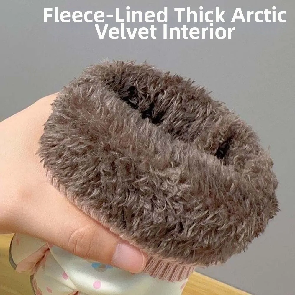 Warmers Mittens Fleece Liners Ski Mittens Anti-splash Water Printed Bear Thermal Gloves Padded Adjustable Snow Mittens Sports