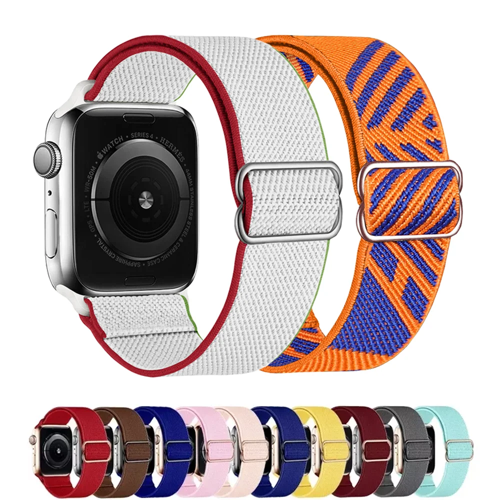 Correa de bucle Solo para Apple watch, banda de 44mm, 40mm, 45mm, 41mm, 49mm, 40mm, 44 45mm, correa de nailon para iwatch series 8 7 6 3 SE ultra