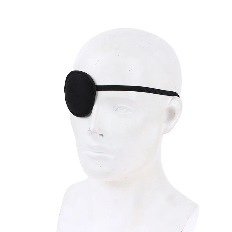 Benda per gli occhi dei pirati Unisex benda per gli occhi singola nera benda per gli occhi concava regolabile lavabile per un occhio Costume Cosplay pirata per bambini