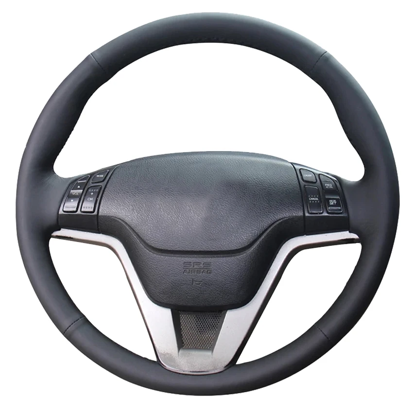 

Black Genuine Leather Hand-Stitched Car Steering Wheel Cover For Honda CR-V CRV 2006-2012 Crossroad 2007