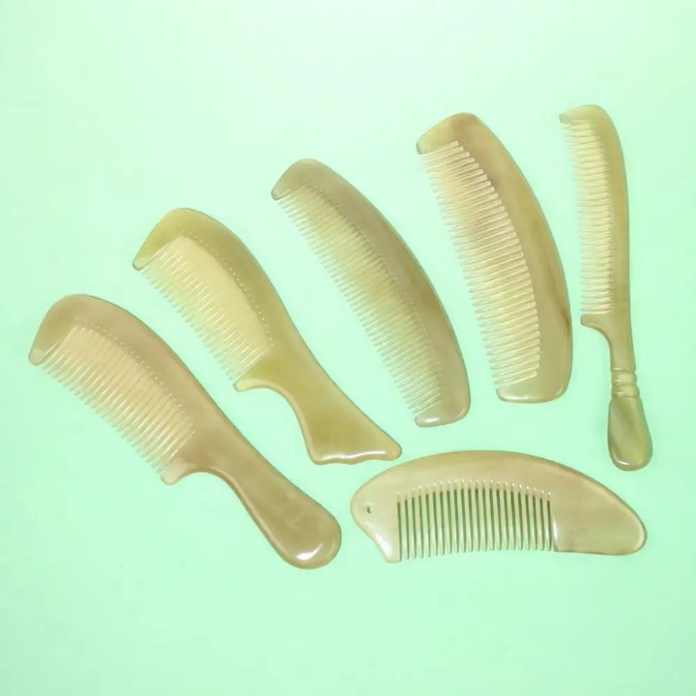 Hand Crafted Real Horn Comb Anti Static Scalp Massage Brush Fine Tooth Grooming Tool For Healthy Hair Care And Styling