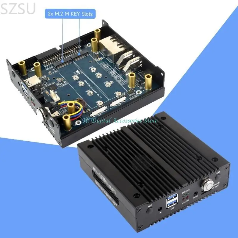 

M.2 Host Case NVMe Enclosure Hard Drive Case CM4 NVME NAS Box Host Server M.2 M Key for 2230 2242 2260 2280