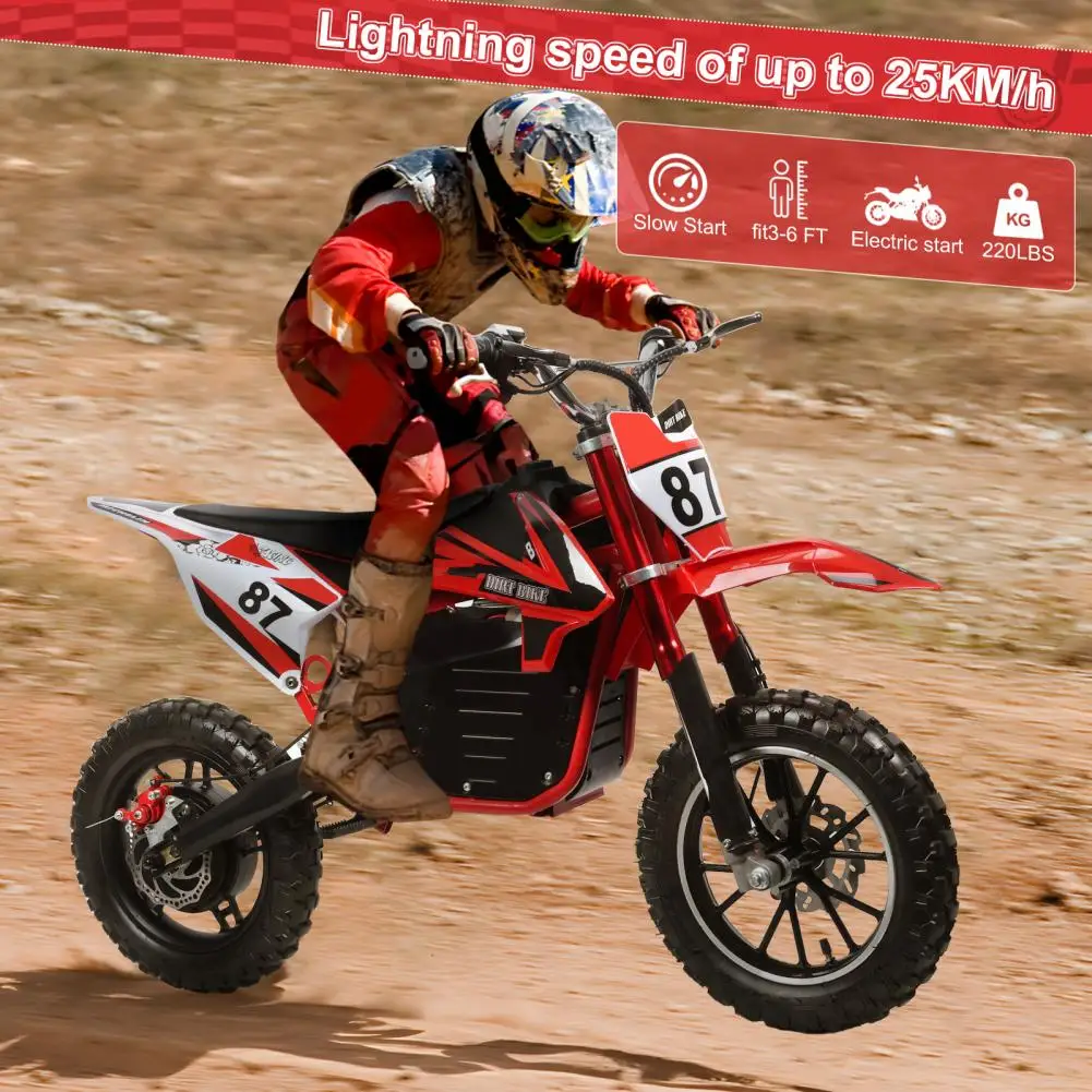 Kids Electric Motocross Bike Off Road Mini Motorcycle Electric Pocket Motorbike with 36V 500W Motor 10 Inches Wheels