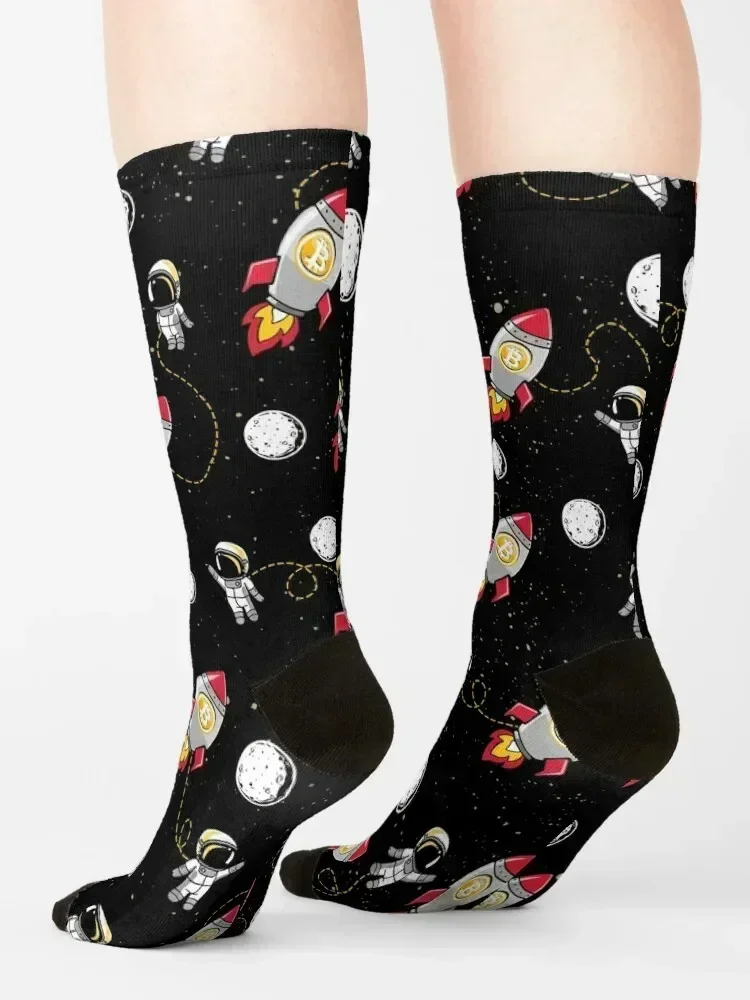 Bitcoin To The Moon Socks new in's men cotton high quality Christmas Run Socks For Man Women's