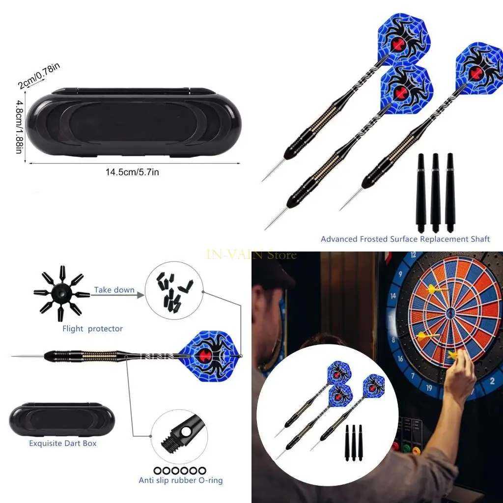 

M5TC 1 комплект дротиков со стальным наконечником, металлические дротики с футляром для переноски, часть для дартса