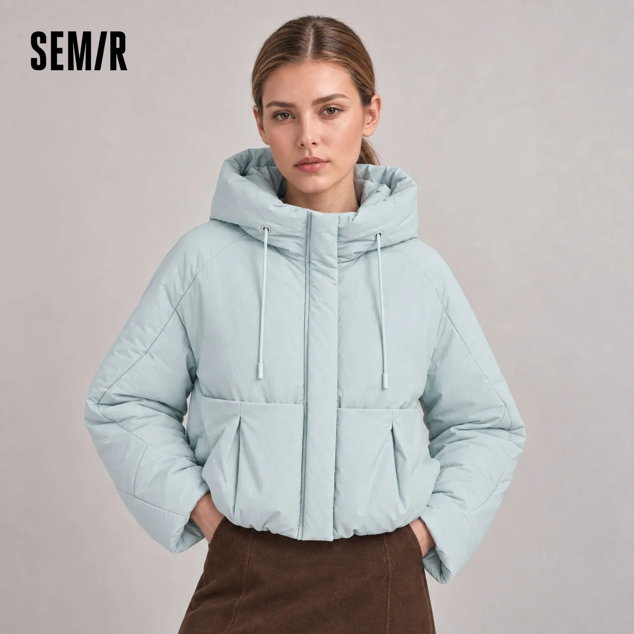 Semir Damen-Steppjacke mit Kapuze, strukturiert, Ballonform, lockere Passform, minimalistischer Stil, 2026, neues Wintermodell, für den täglichen Gebrauch, urbaner, lässiger Stil.