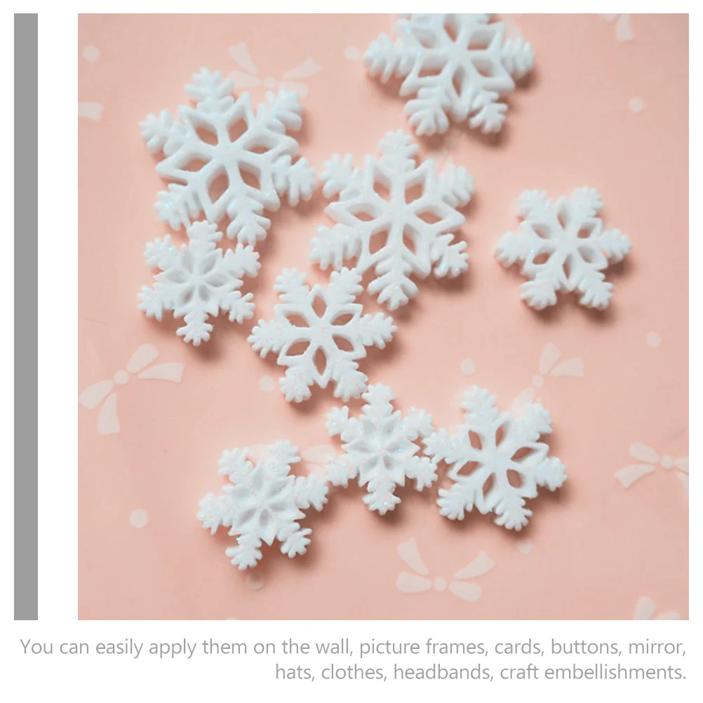 50 Pcs DIY Craft Home Decoration Mini Resin Snowflakes (blue) (large 25cm*10+medium 2cm*15+small 15cm*25) 50pcs Xmas