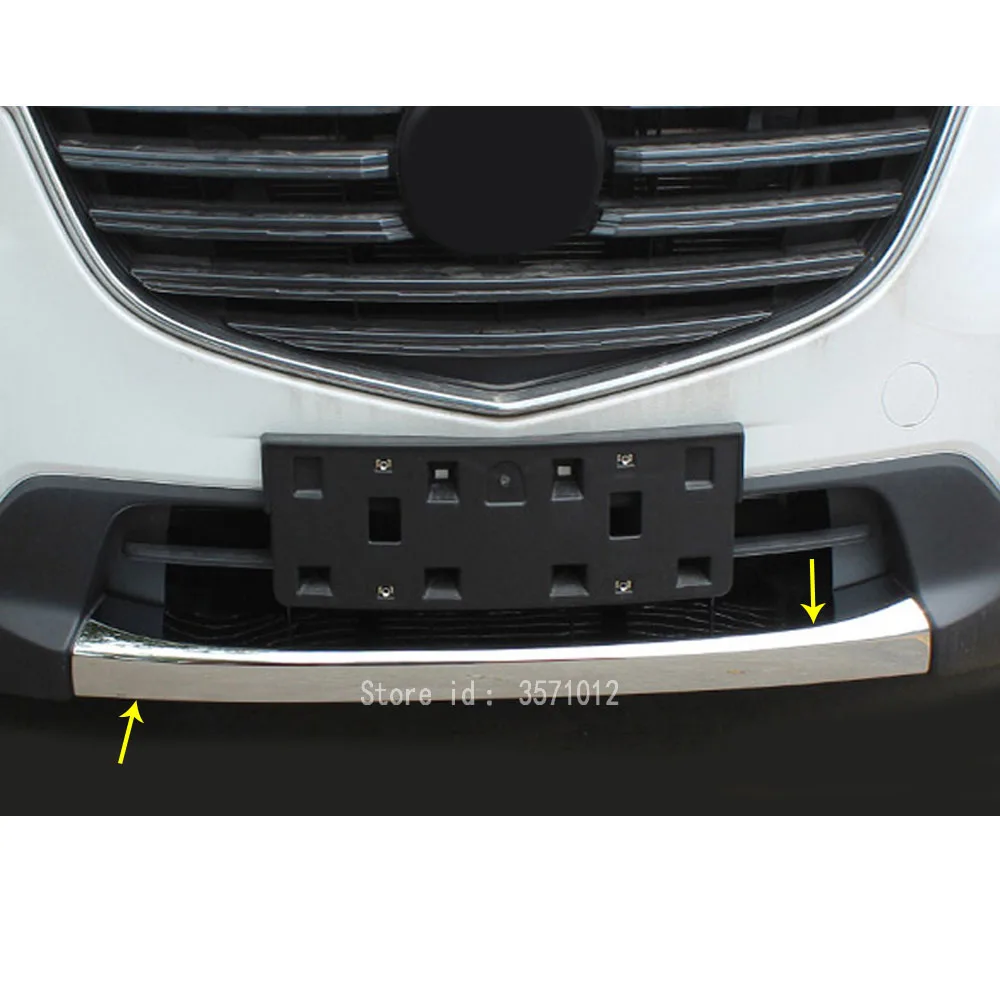 For Mazda CX-5 CX5 2012 2013 2014 2015 2016 Car Cover Detector ABS Chrome Trim Front Bottom Grid Grill Grille Bumper Edge Stick