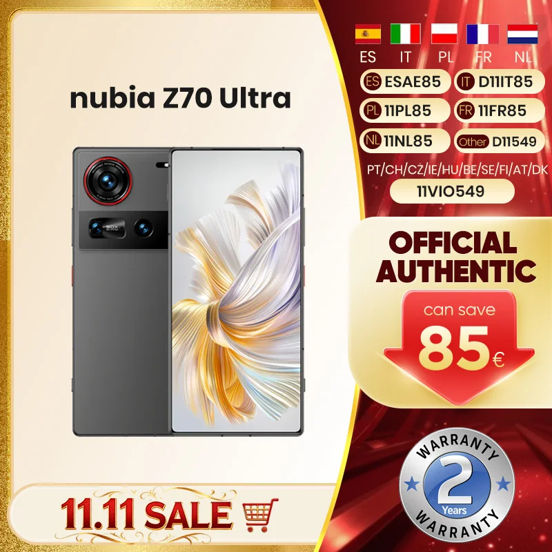 Nubia Z70 Ultra SmartPhones 5G Nouvelle camra FLAGSHIP mobile adndroid Snapdragon 8 Elite Supreme Edition
