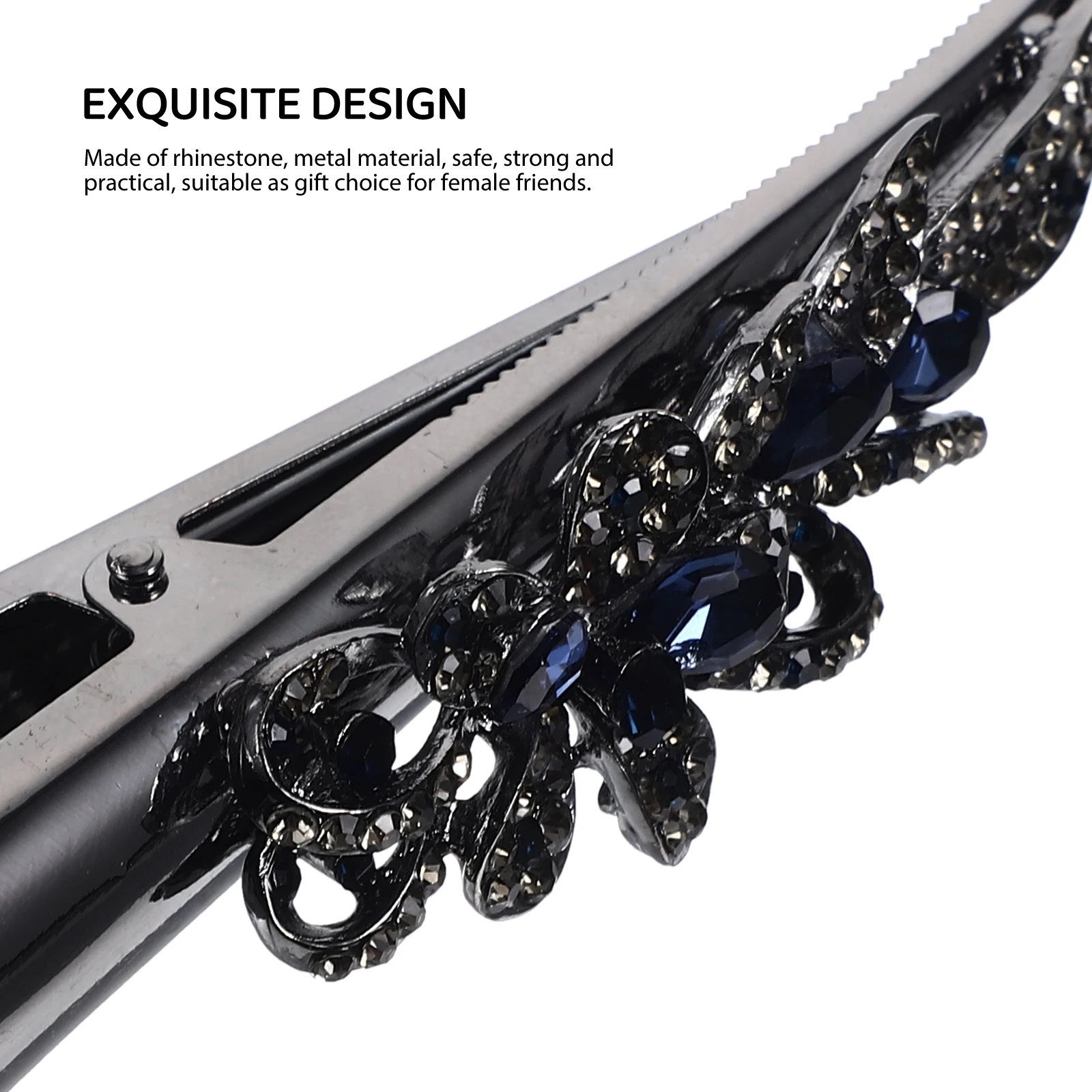 

Rhinestone Metal Bull Horn Hair Clip Vintage Decorative Clip for Women Girl Fashion Hairstyle Accessories Hair Accessories