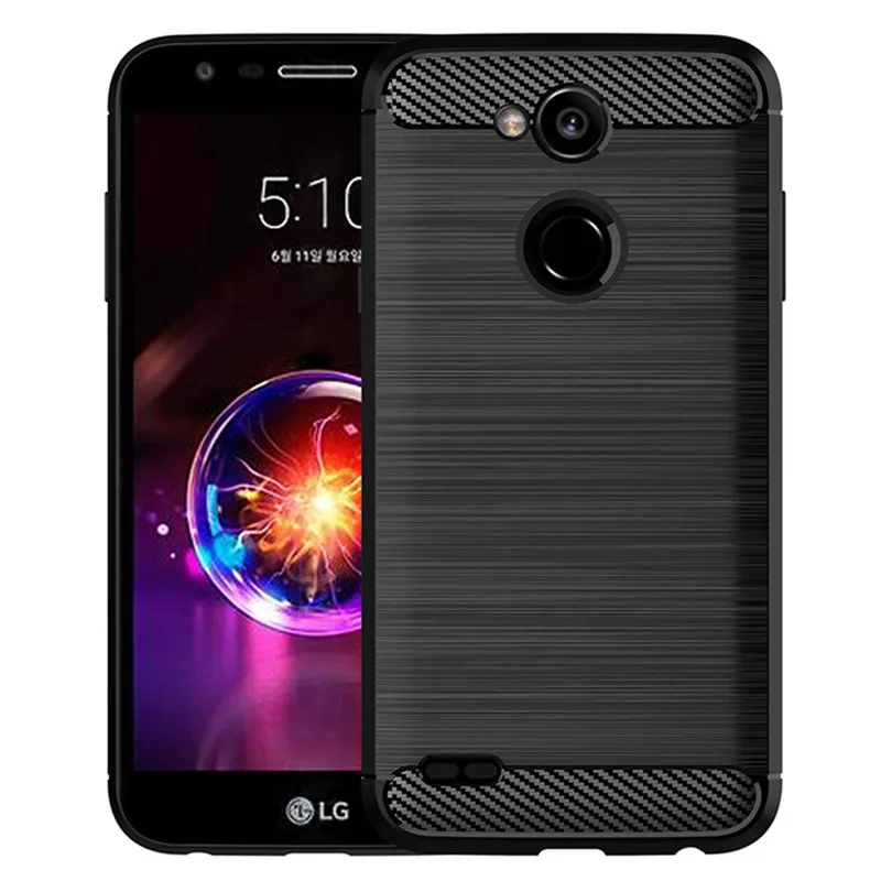 Silicone Case for LG X5 2018 K10 Power Shockproof Carbon Fiber Phone Cover for lg x power 2 LG X Power3 Soft TPU Cases