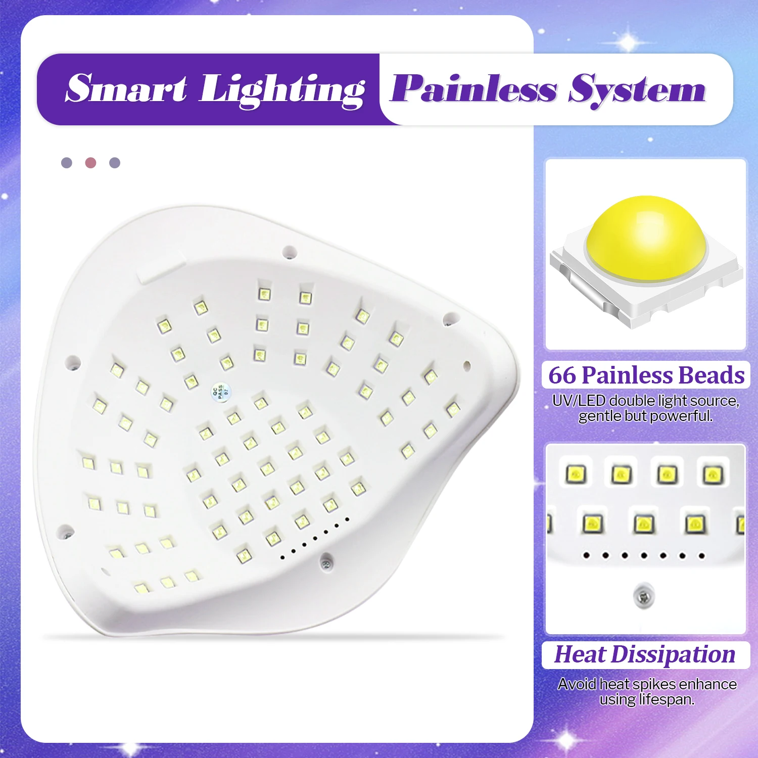 DianaBeauty UV LED مصباح الأظافر 280 واط مصباح مانيكير لعلاج جميع جل الأظافر 66 المصابيح التجفيف السريع مجفف الأظافر مع 4 توقيت مسمار الفن