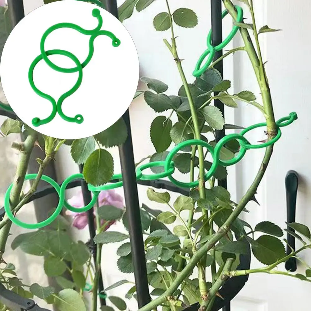 100Pcs 4*2.7cm Plant Support Clips Space Saving Tomato Vine Clip Flower Lever Loop Gripper Fixing Clips Outdoor Climbing Plants