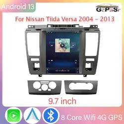 Dla Nissan Tiida Versa 2004-2013 Bezprzewodowy Carplay Android 13 Pionowy ekran 9,7 