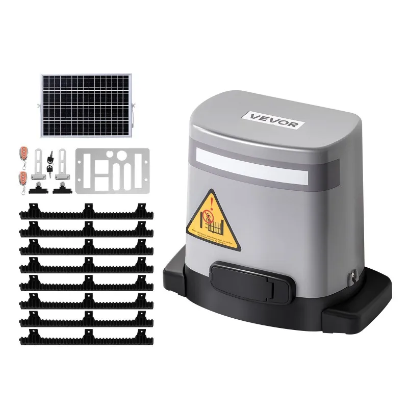 280 W Solar-Toröffner, 1799 lbs, elektrischer Toröffner, Kettenantrieb, 2 Fernbedienungen