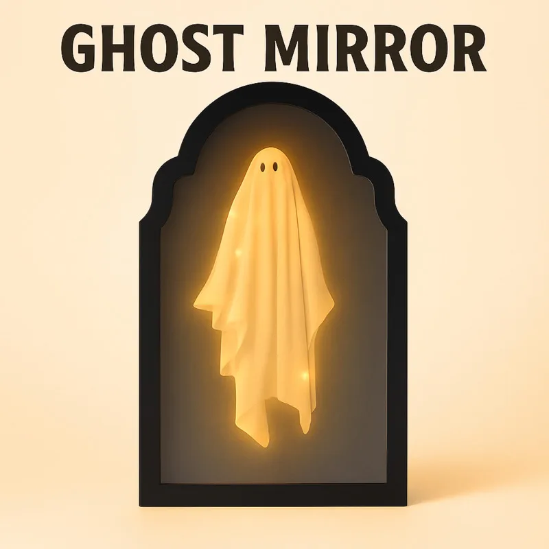 

Halloween USB Ghost Mirror, Realistic Holographic Ghost Projection, Spooky Haunted House Indoor Room Party Decoration Prop