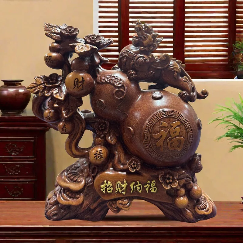 ￥#Creative Chinese Style Gourd Money Tree New Business Desk Entrance Art Pattern Ornament Wealth Fortune Resin Crafts Gift