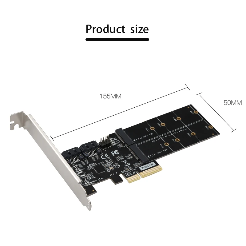 M.2 NGFF SSD 제어 PCI-E 확장 카드, 라이저 카드 어댑터 확장기, PCI e 컨버터 B 키 어댑터 카드, 6Gbps