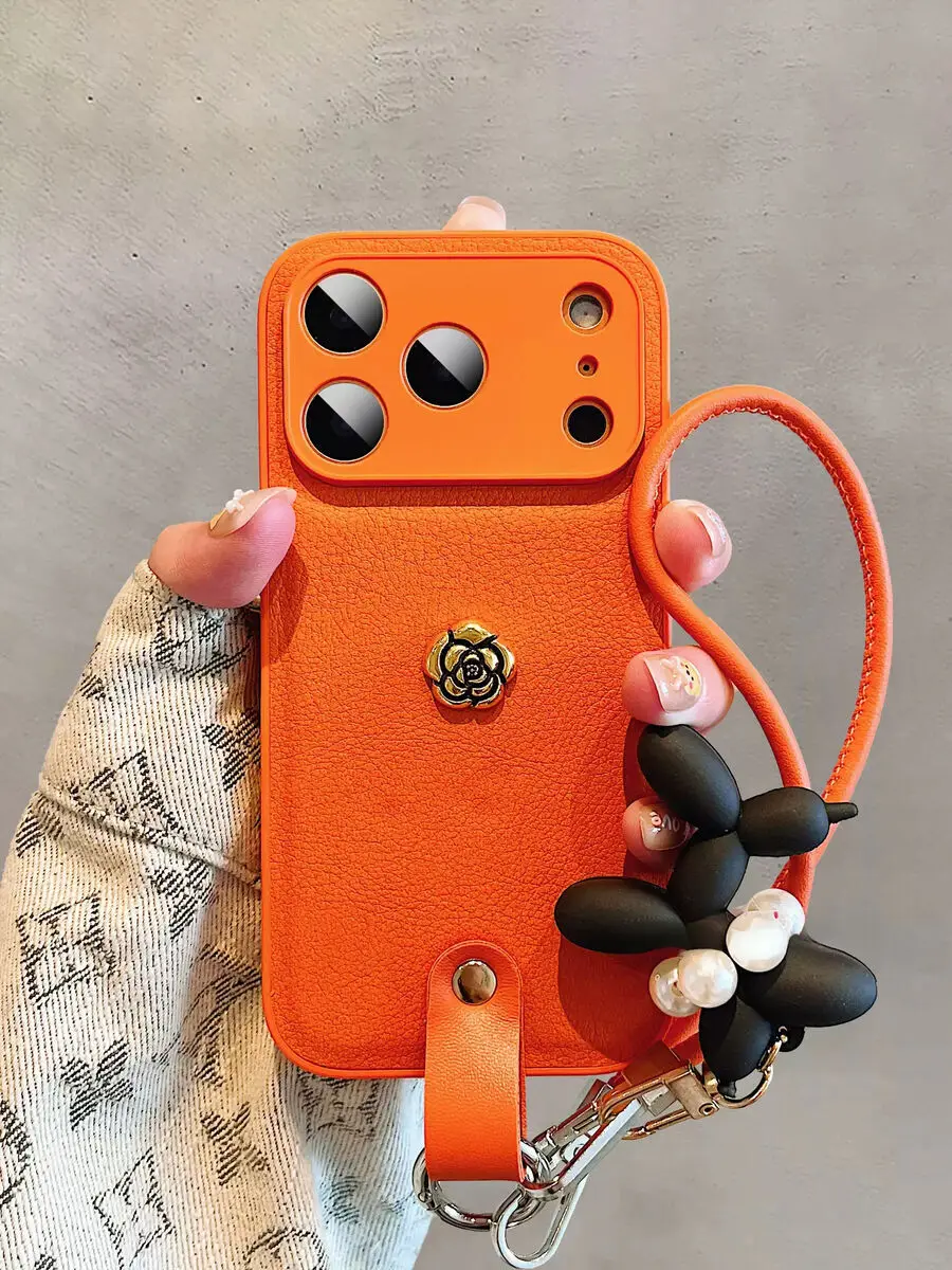 

Роскошный кожаный чехол для телефона с тисненым узором для iPhone 15 14 13 12 Pro Max Модный популярный однотонный чехол с золотыми буквами