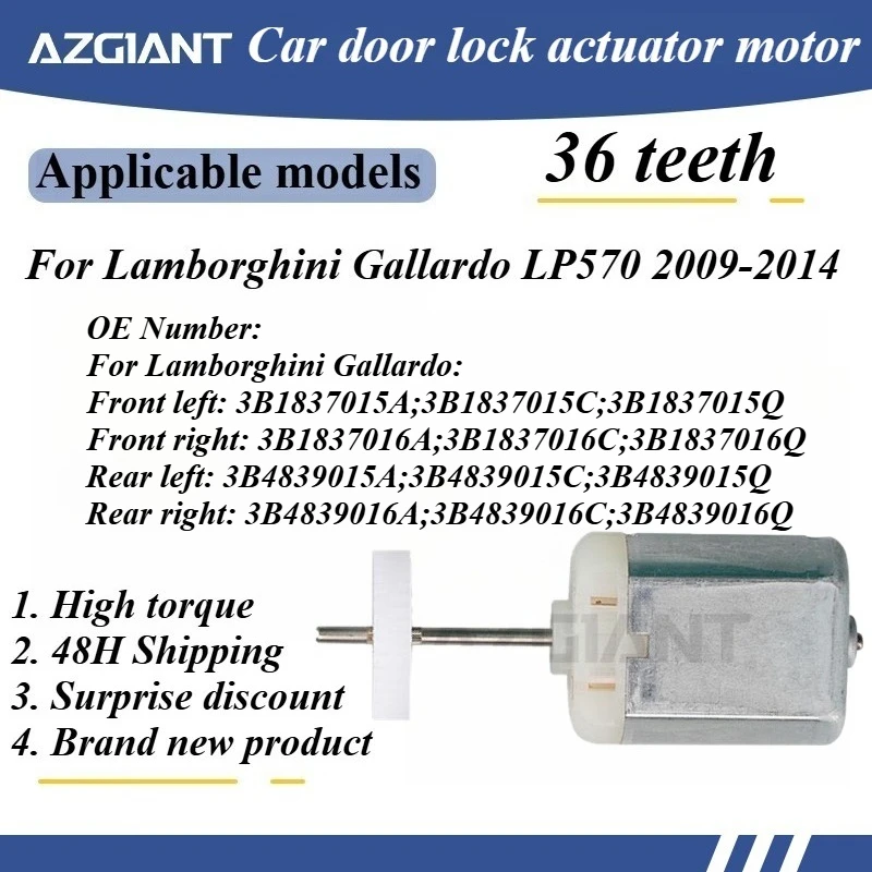

For Lamborghini Gallardo LP570 2009-2014 FC-280SC-22120 Car Door Lock Actuator Core Motor Power 12V Repair High Quality Engine